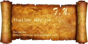 Thaller Nóra névjegykártya